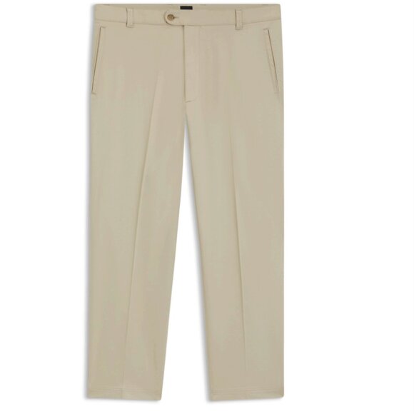 Hugo Boss C-Kleon Straight-Fit Trousers Stretch Cotton Dobby Beige Sz 34 NWT - Picture 2 of 15